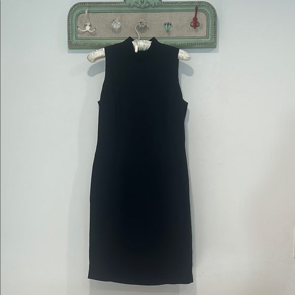 Ann Taylor Dresses & Skirts - Vintage Ann Taylor LOFT mock neck Black Sleeveless pencil Dress size 4